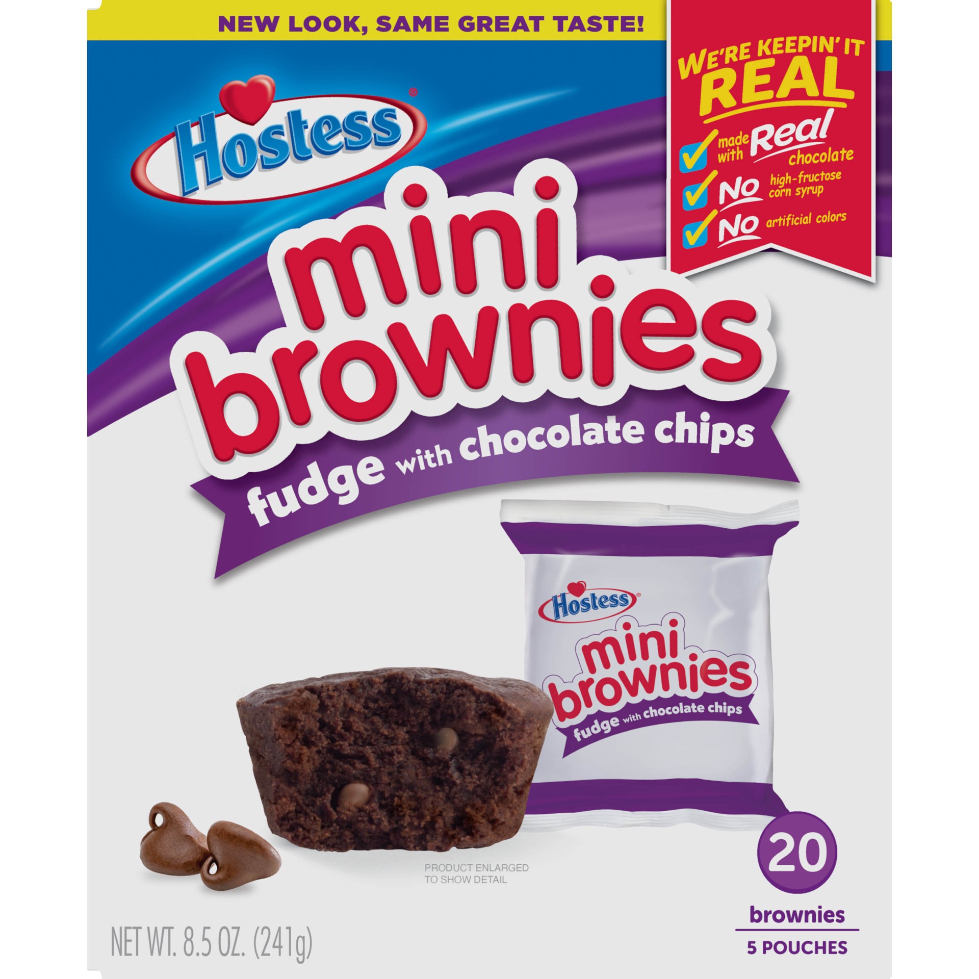 slide 3 of 4, HOSTESS Fudge Mini Brownies Pouches, 20 Count, 8.50 oz, 5 ct