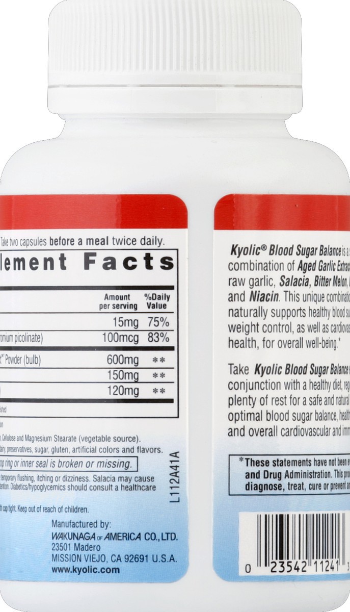 slide 2 of 3, Kyolic Blood Sugar Balance 100 ea, 100 ct