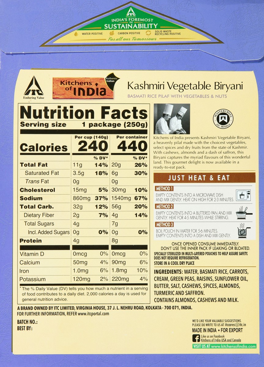 slide 9 of 9, Kitchens Of India Kashmir Rice Pilaf, 8.8 oz