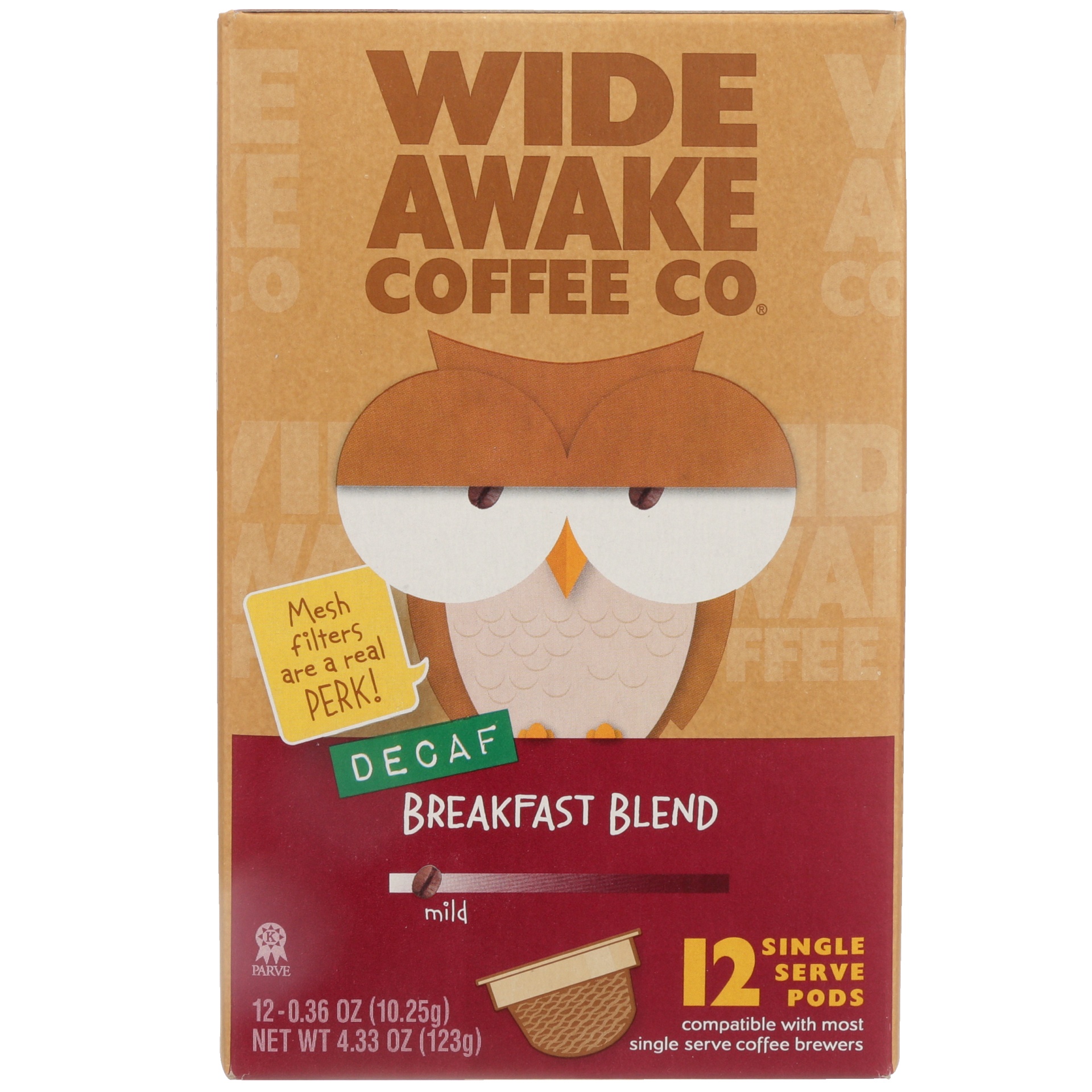 slide 1 of 6, Wide Awake Coffee Co. Single Serve Breakfast Blend Decaf K-Cups, 12 ct