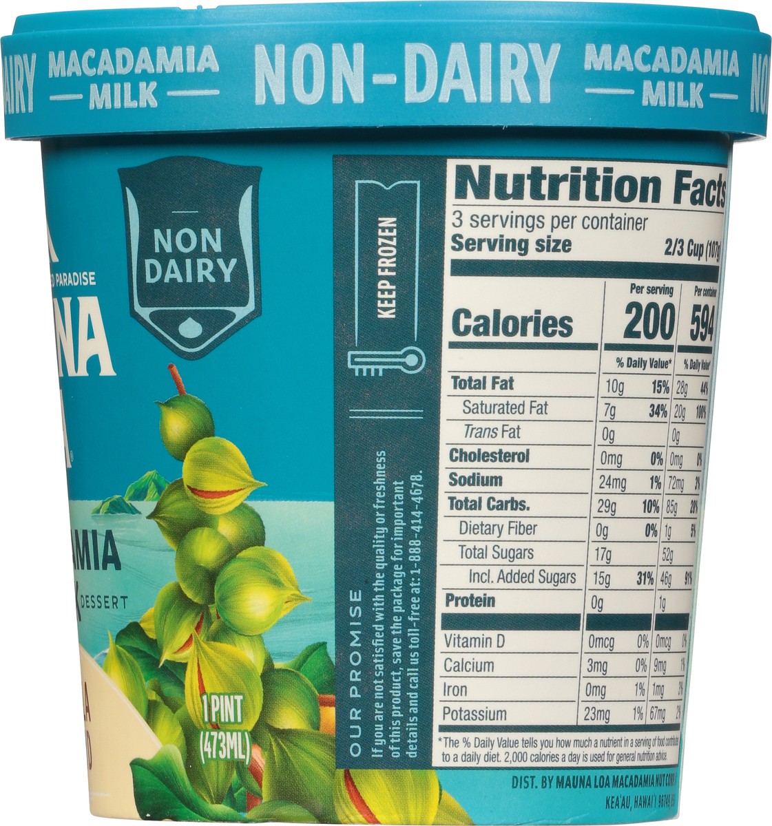 slide 7 of 9, Mauna Loa Non Dairy Macadamia Milk Vanilla Orchid Frozen Dessert 1 pt, 1 pint