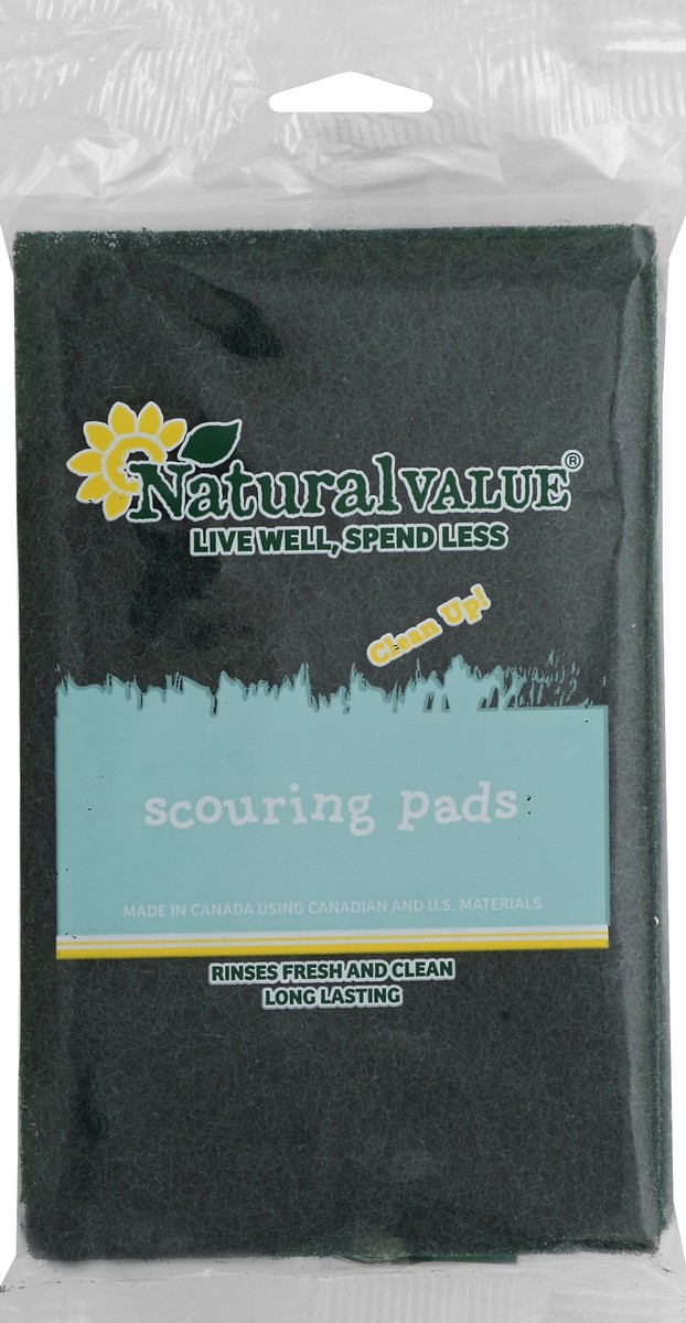 slide 1 of 5, Natural Value Natval Scouring Pads, 2 ct