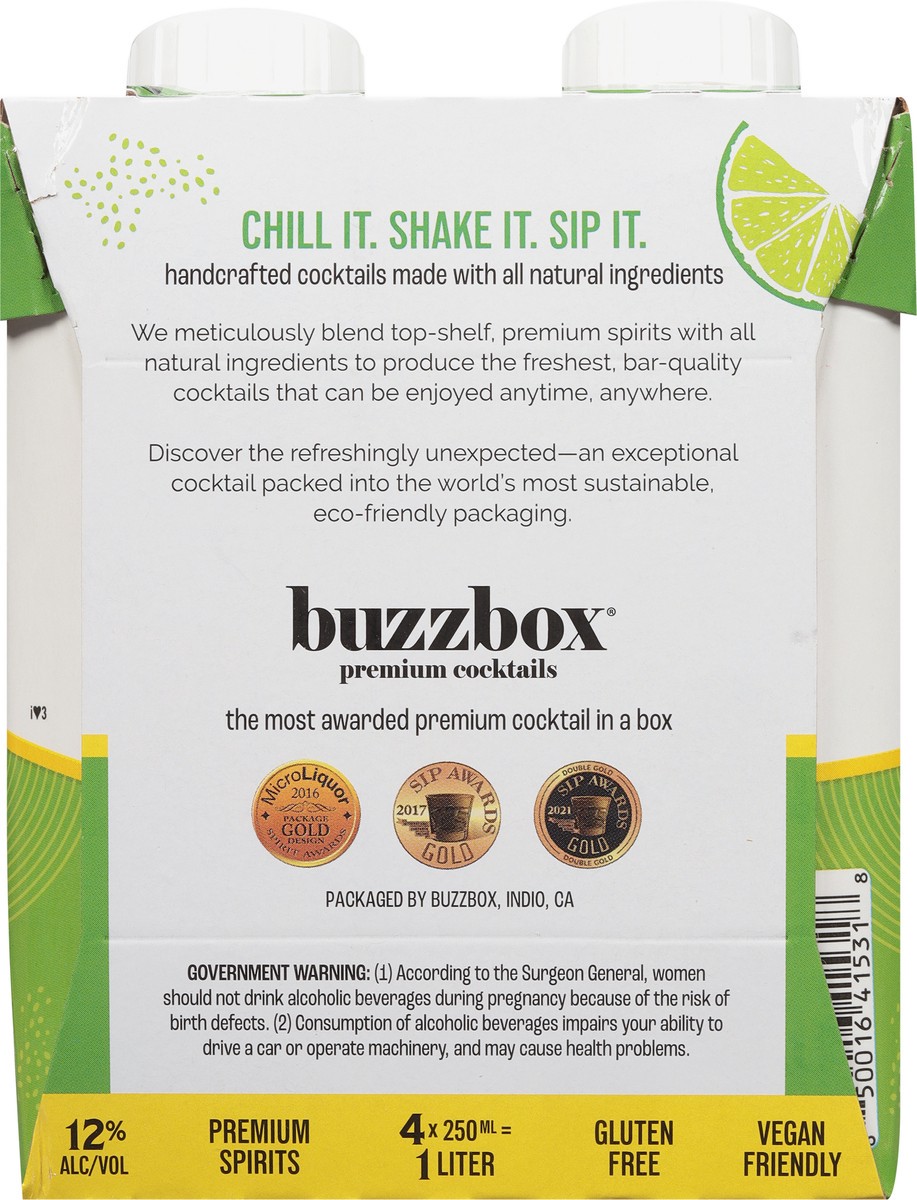 slide 9 of 9, Buzzbox Premium Perfect Margarita Cocktails Carton 4 - 250 ml Cartons, 4 ct; 250 ml