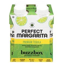 Buzzbox Premium Perfect Margarita Cocktails - 4 x 250 ml Cartons