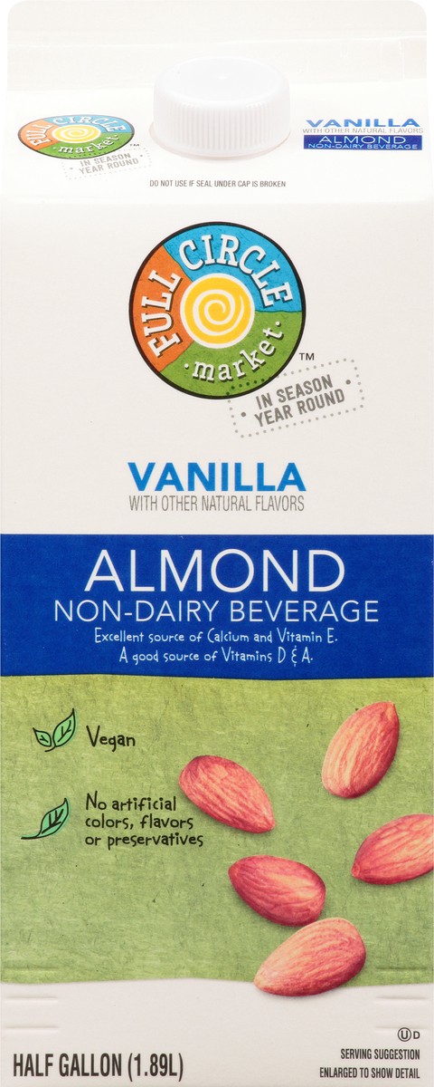 slide 1 of 14, Full Circle Market Full Circle Vanilla Almond Milk, 64 oz