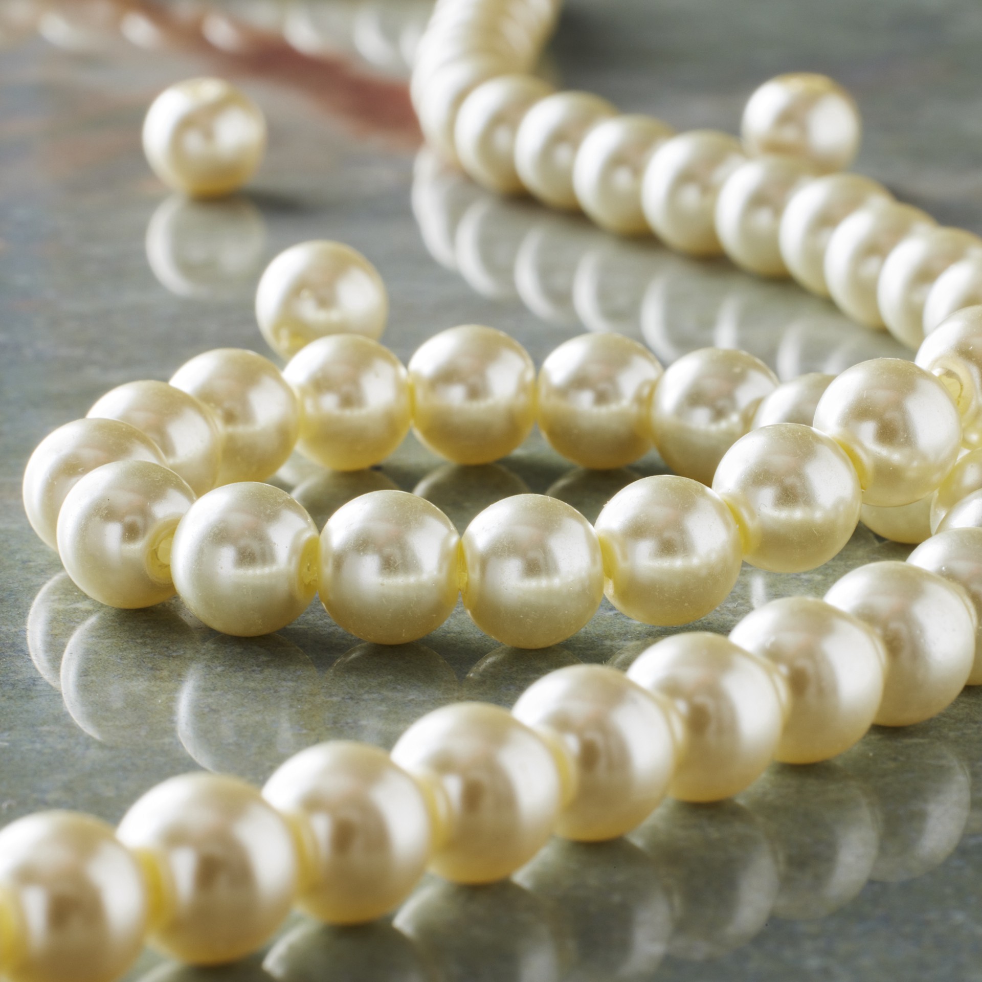 slide 2 of 3, Ivory Pearl Glass Beads, 8mm By Bead Landing, 8mm