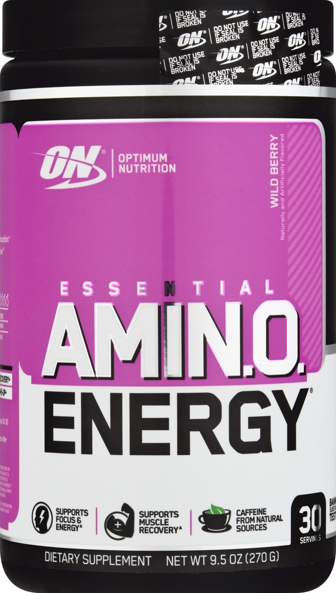 slide 2 of 12, Optimum Nutrition Essential Wild Berry Amino Energy 9.5 oz, 9.5 oz