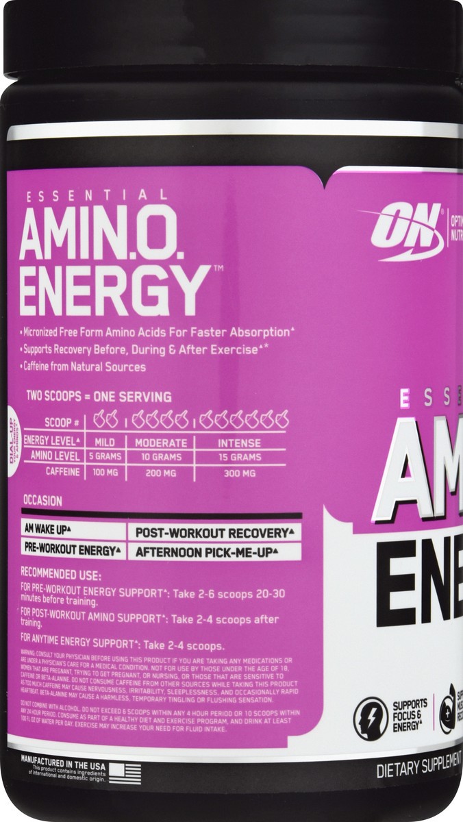 slide 11 of 12, Optimum Nutrition Essential Wild Berry Amino Energy 9.5 oz, 9.5 oz