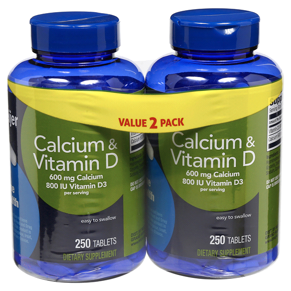 slide 1 of 4, Meijer Calcium & Vitamin D, Value, 2 pk; 250 ct