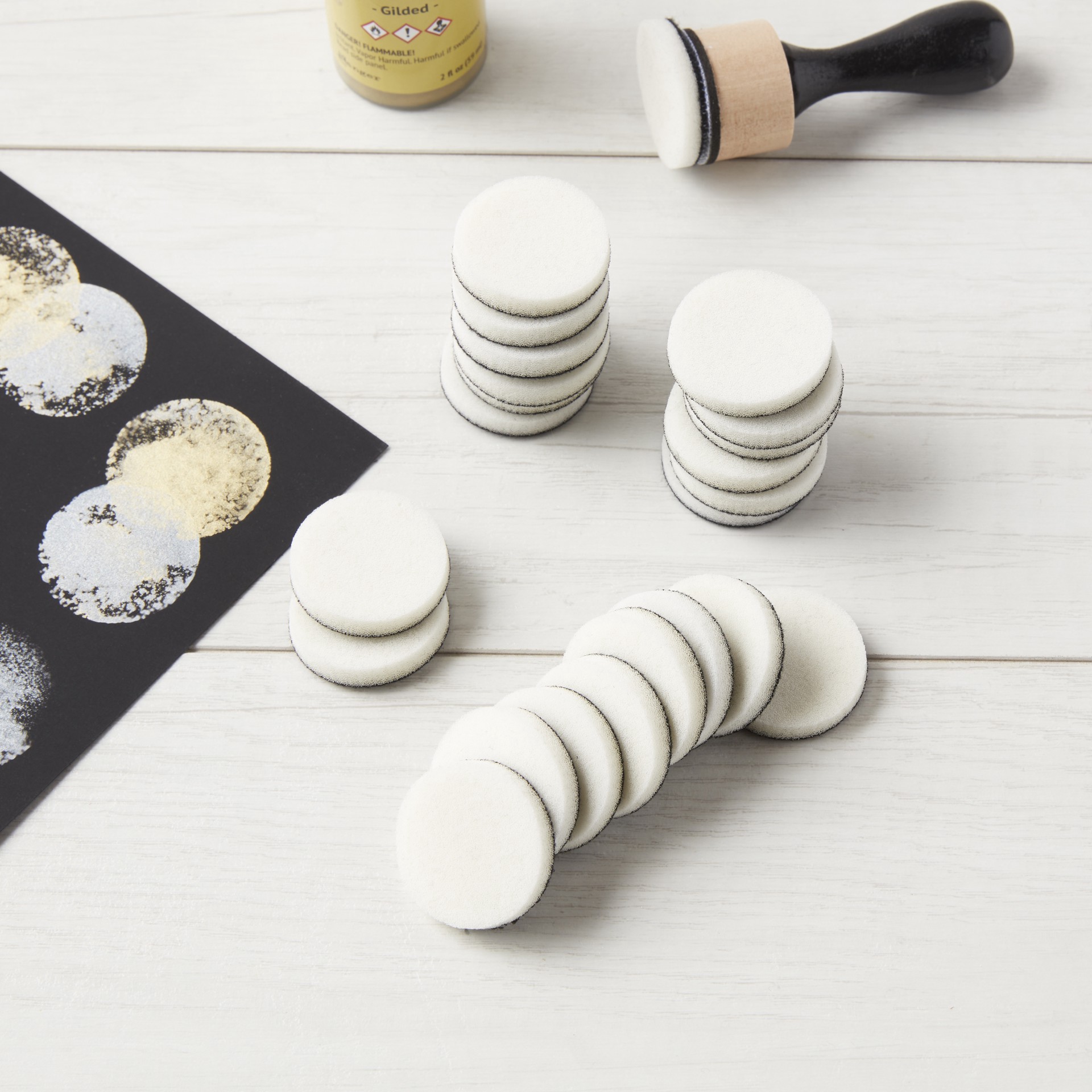 slide 2 of 4, Mini Ink Blending Replacement Foam-White 1", 1 in