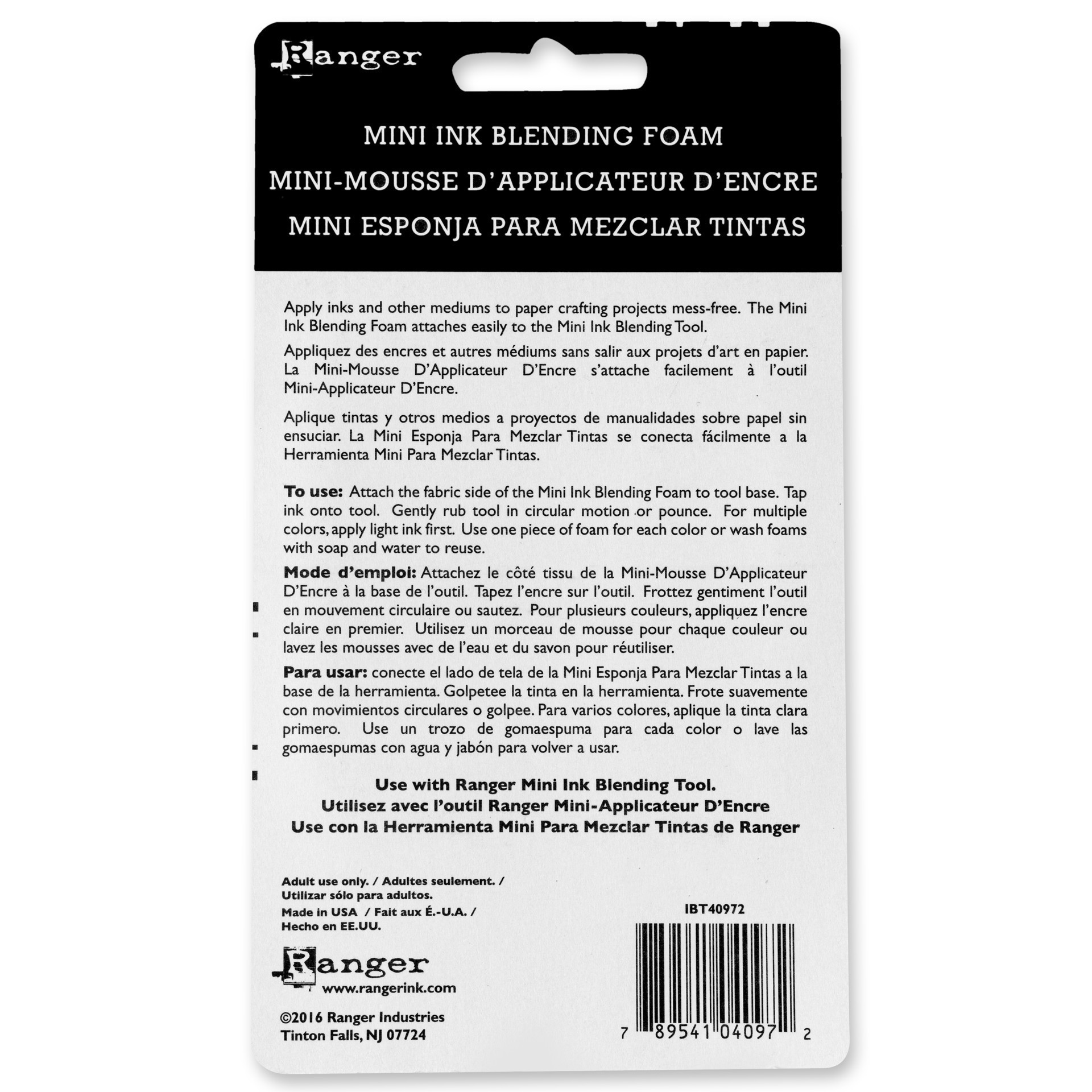 slide 4 of 4, Mini Ink Blending Replacement Foam-White 1", 1 in