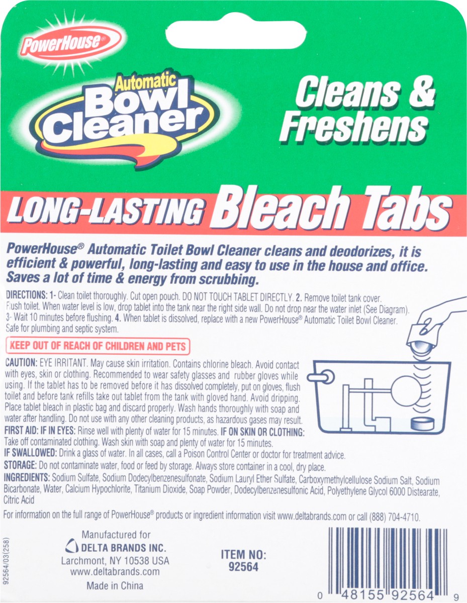 slide 10 of 11, PowerHouse Automatic Bowl Cleaner Long-Lasting Bleach Tabs 2 ea, 2 ct