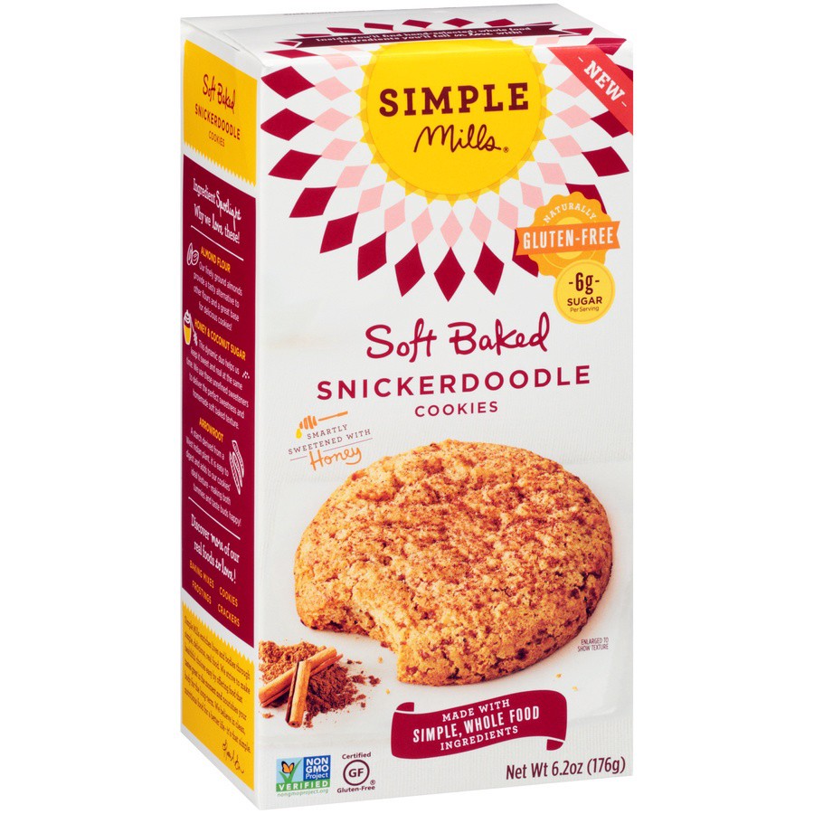 slide 7 of 8, Simple Mills Cookies Soft Baked Snickerdoodle, 1 ct