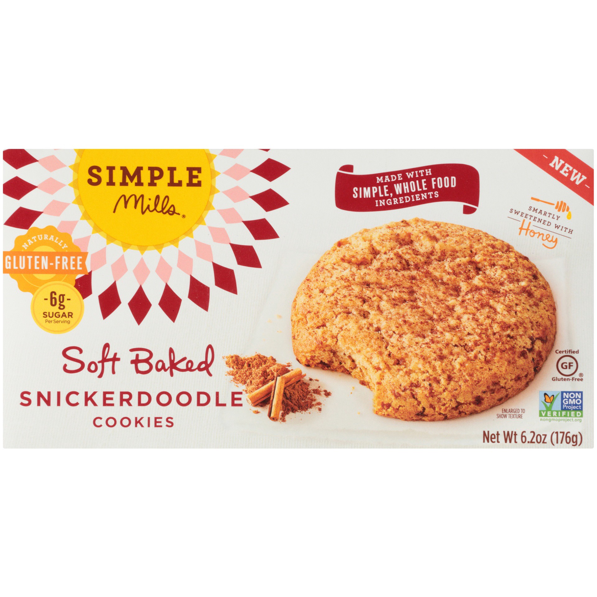 slide 3 of 8, Simple Mills Cookies Soft Baked Snickerdoodle, 1 ct