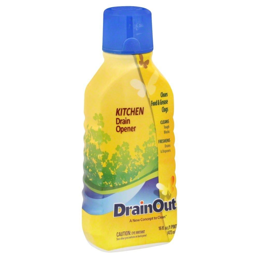 slide 1 of 1, Drain OUT Kitchen Drain Opener, 16 fl oz