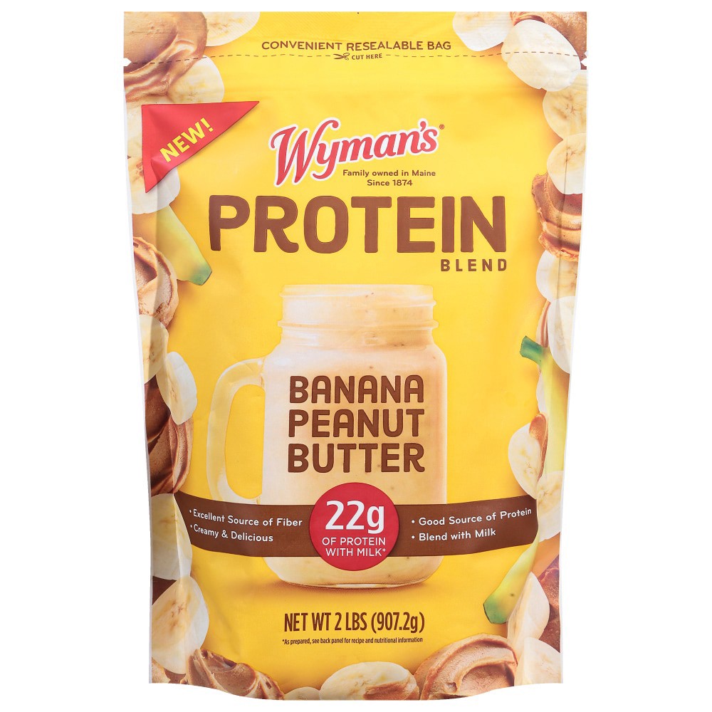 slide 1 of 3, Wyman's Banana Peanut Butter Protein Blend, 2 lb
