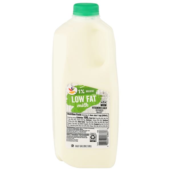 slide 1 of 1, Giant 1% Low Fat Milk, 1/2 gal