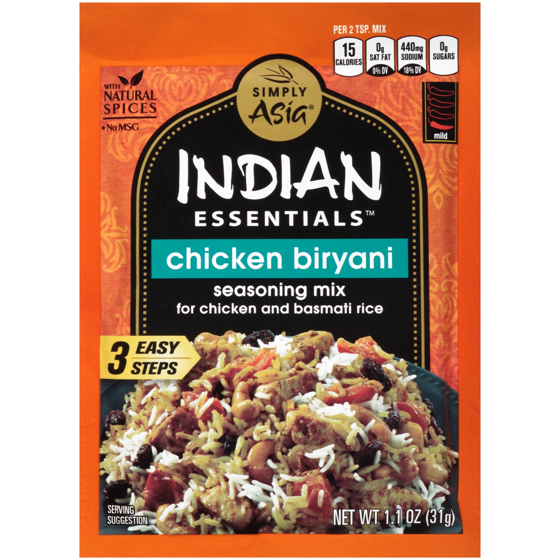 slide 1 of 5, Simply Asia Indian Essentials Chicken Biryani Seasoning Mix, 1.1 oz, 1.1 oz