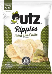 Utz Ripples Fried Dill Pickle Potato Chips 7.75 oz