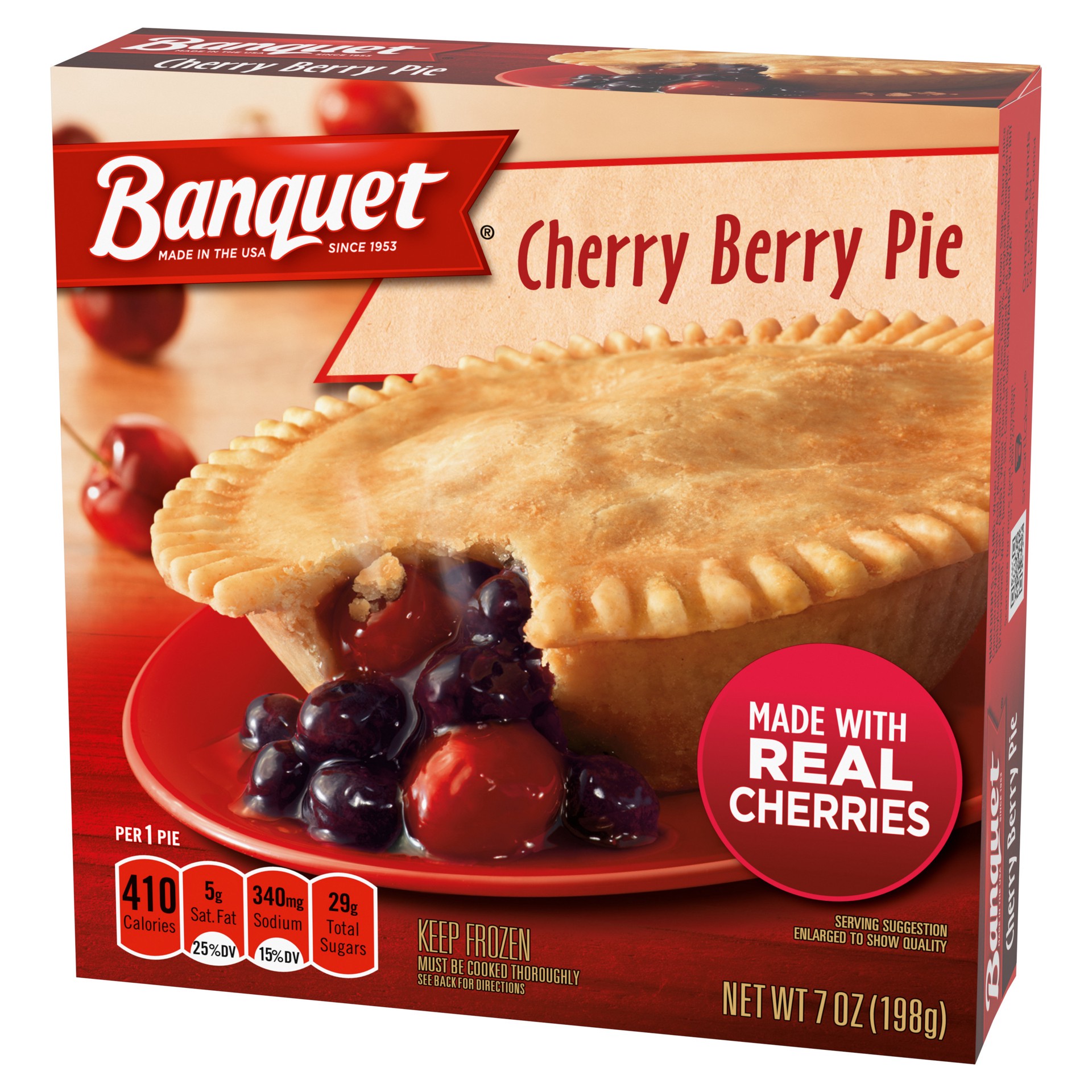 slide 3 of 5, Banquet Cherry Pie, 7 oz