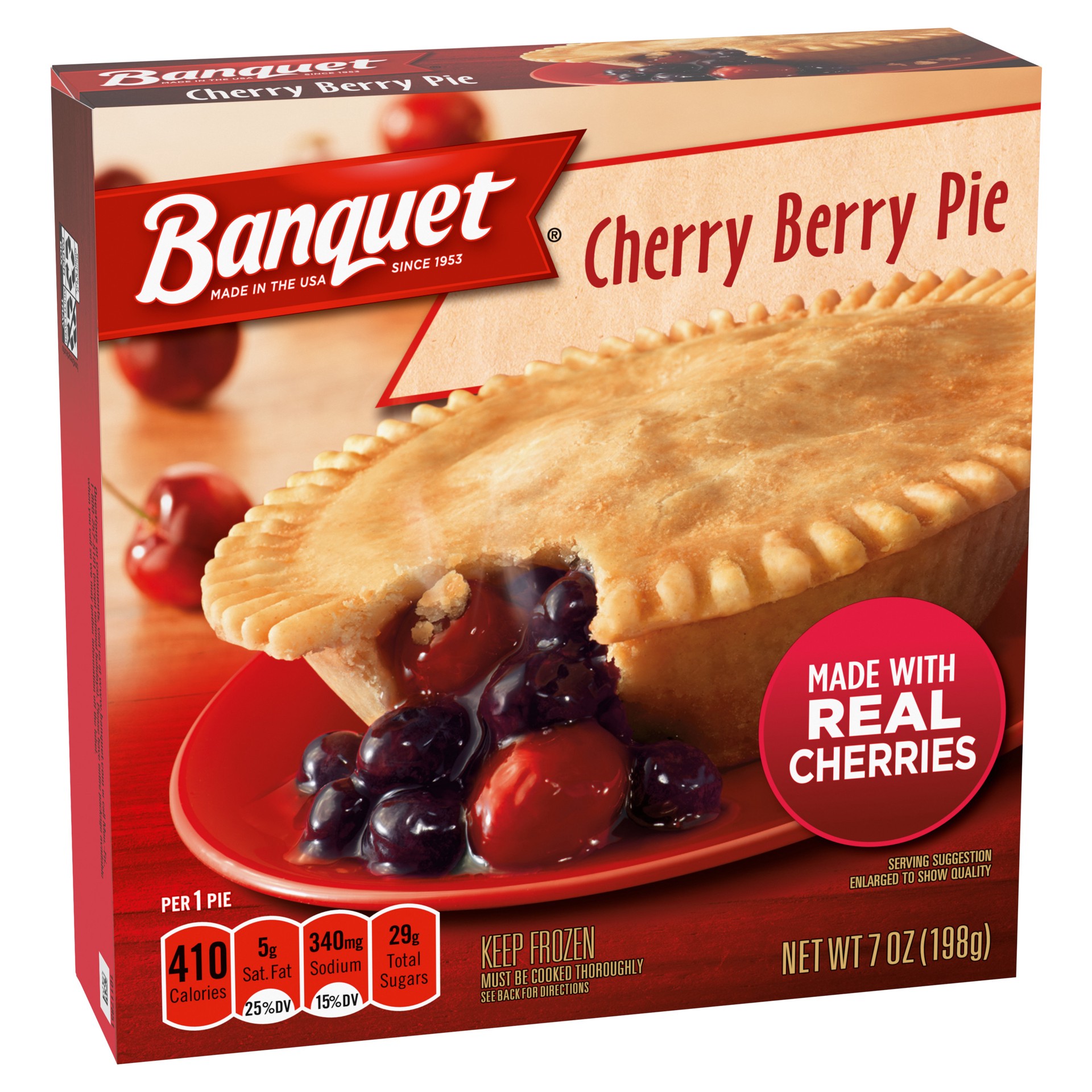 slide 4 of 5, Banquet Cherry Pie, 7 oz