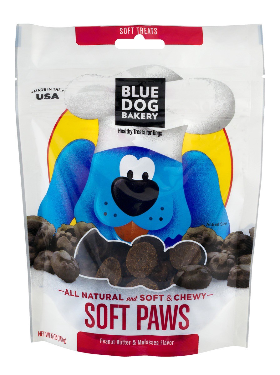 slide 1 of 2, Blue Dog Bakery Healthy Treats for Dogs Soft Paws Peanut Butter & Molasses, 6 oz