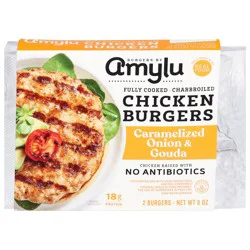 Amylu Foods Caramelized Onion & Gouda Chicken Burgers 2 ea