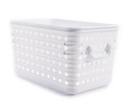 Dial Black Cutout Dots Storage Basket, (16.75)