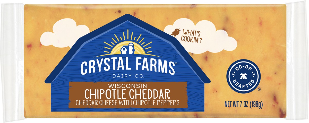 slide 6 of 6, Crystal Farms Wisconsin Chipotle Cheddar Cheese Block, 7 oz, 7 oz