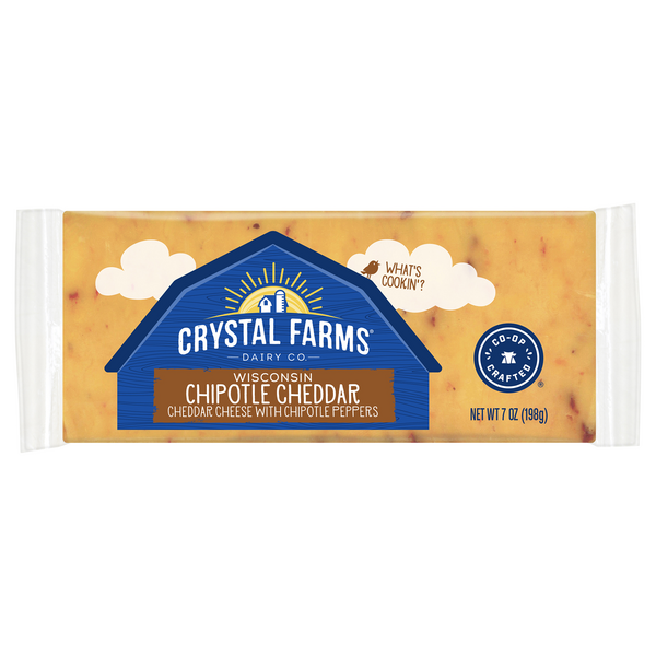 slide 1 of 1, Crystal Farms Cheese, Wisconsin, Chipotle Cheddar, 7 oz