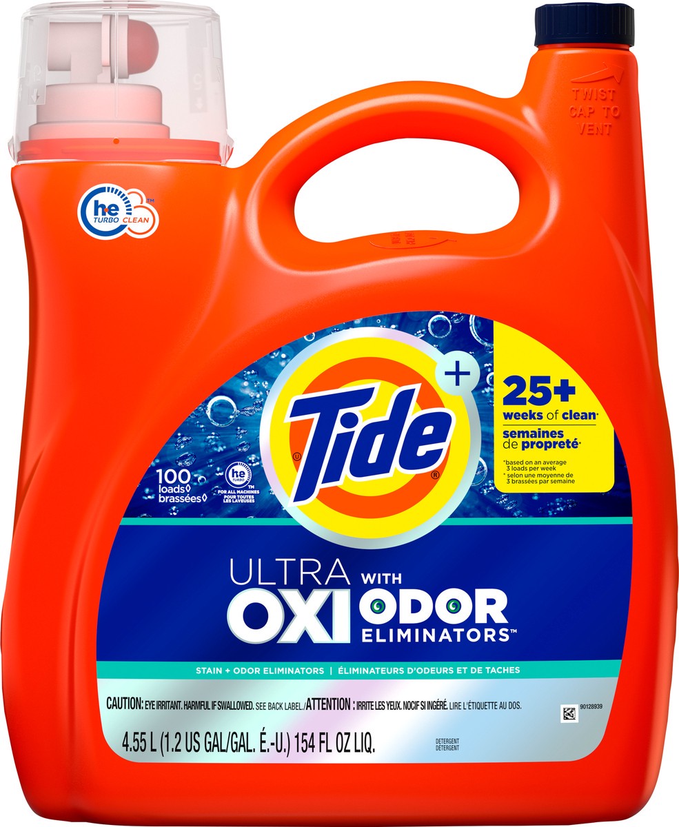 slide 6 of 7, Tide Ultra OXI with Odor Eliminators Liquid Laundry Detergent, 154 oz., 154 fl oz