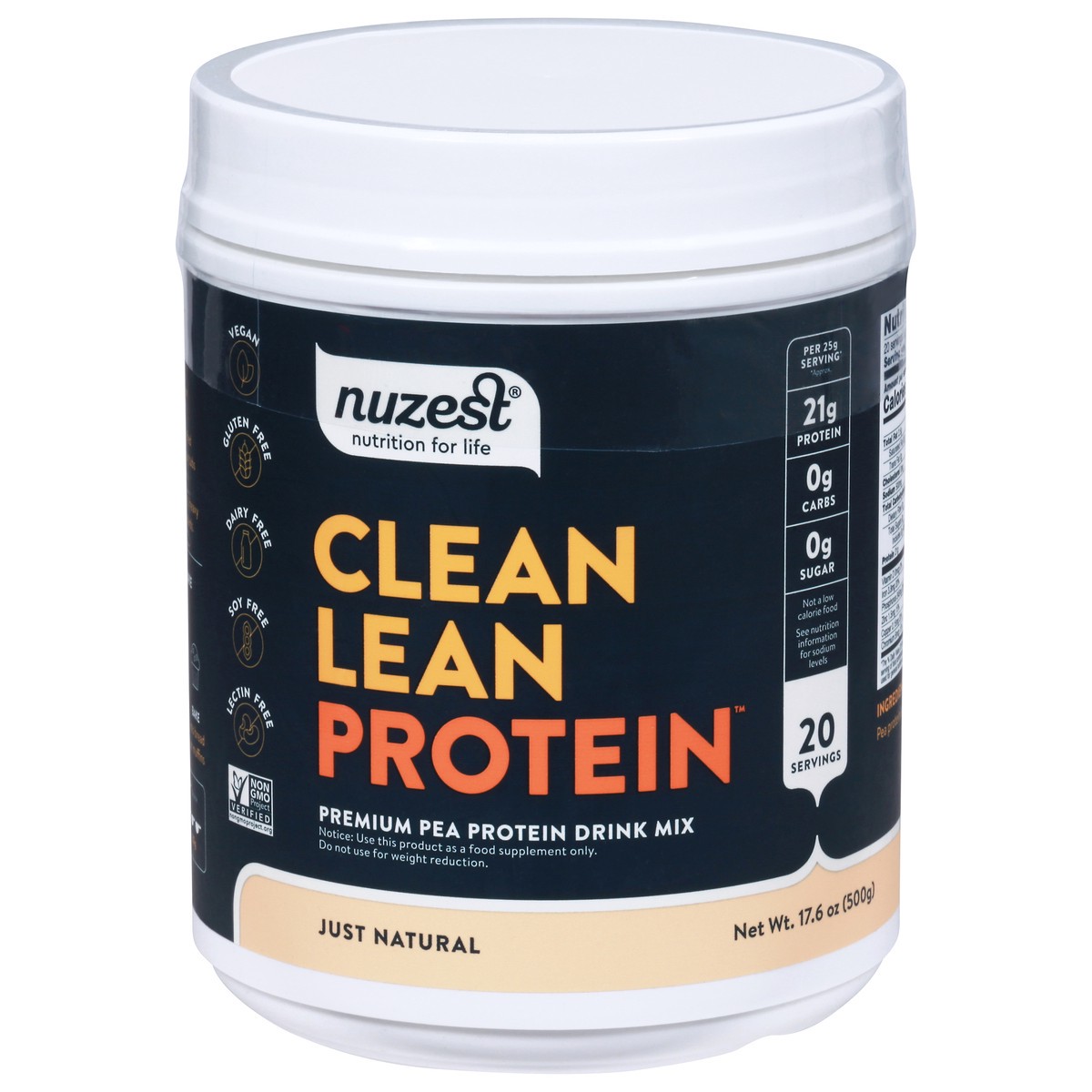 slide 2 of 14, Nuzest Clean Lean Protein Premium Pea Protein Drink Mix 17.6 oz, 17.6 oz