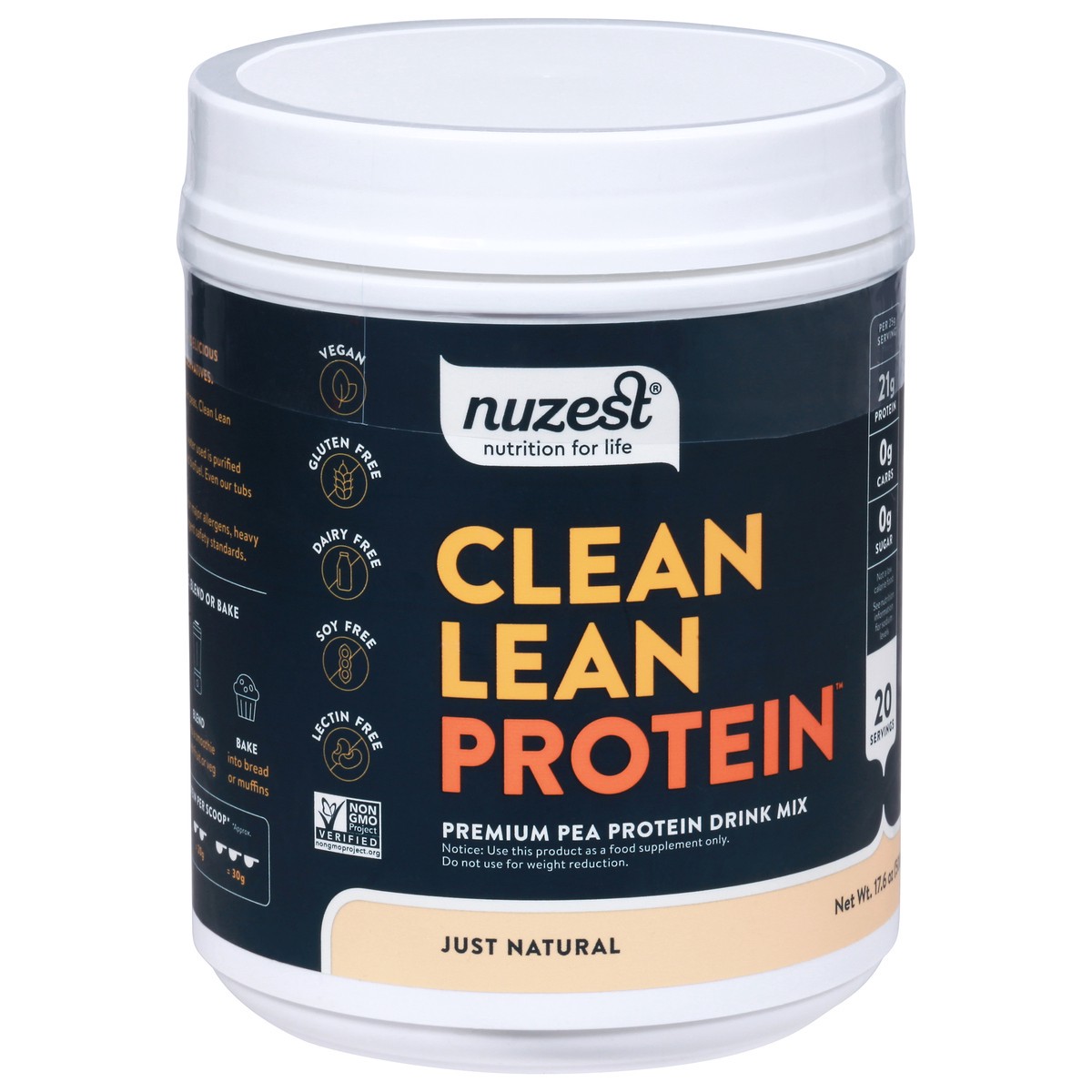 slide 11 of 14, Nuzest Clean Lean Protein Premium Pea Protein Drink Mix 17.6 oz, 17.6 oz