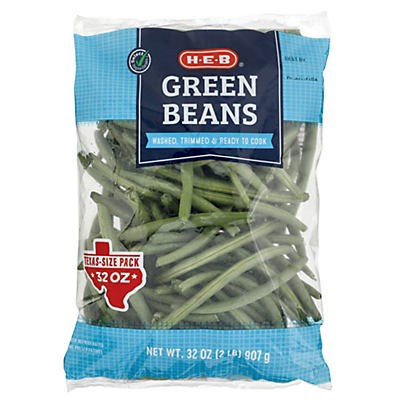 slide 1 of 1, H‑E‑B Fresh Green Beans ‑ Texas‑Size Pack, 32 oz