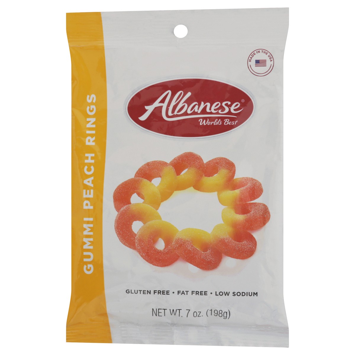 slide 13 of 13, Albanese World's Best Gummi Peach Rings 7 oz, 7 oz