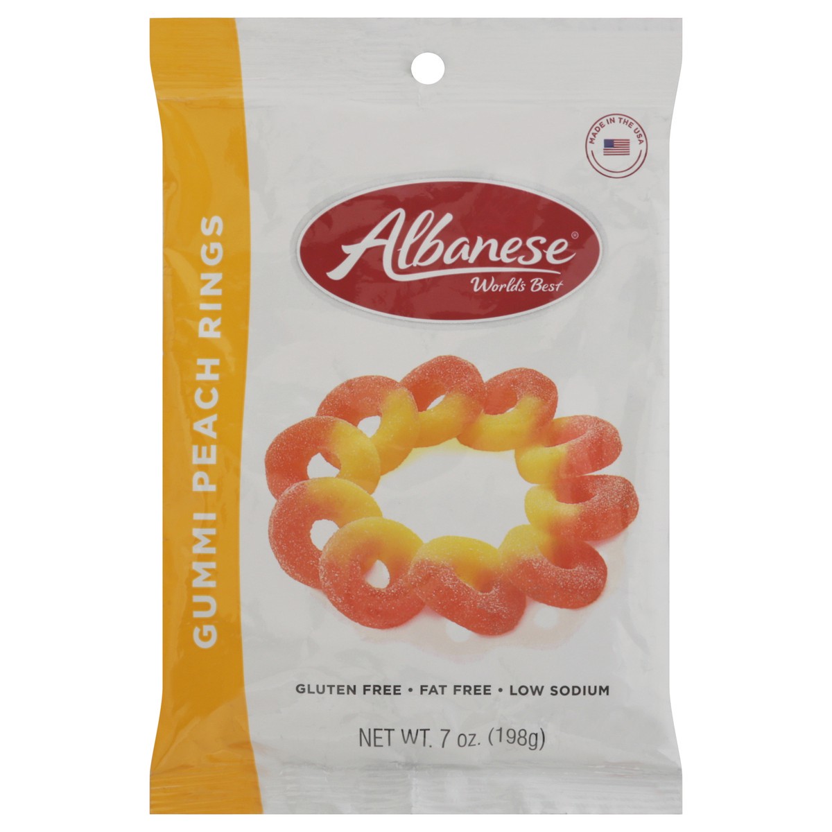 slide 10 of 13, Albanese World's Best Gummi Peach Rings 7 oz, 7 oz