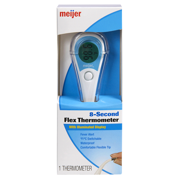 slide 1 of 1, Meijer 8 Second Digital Flex Thermometer, 1 ct