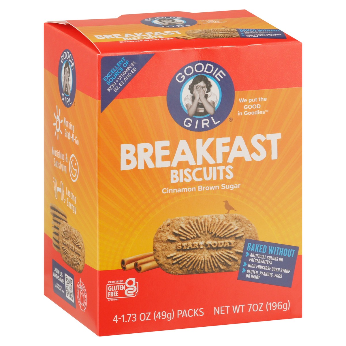 slide 6 of 9, Goodie Girl Cinnamon Brown Sugar Breakfast Biscuits 4 - 1.73 oz Pack, 4 ct