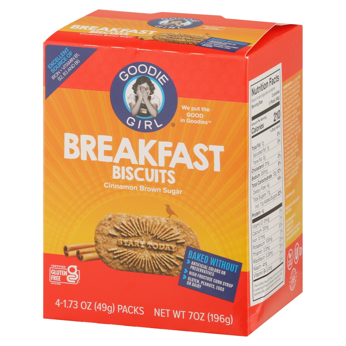 slide 3 of 9, Goodie Girl Cinnamon Brown Sugar Breakfast Biscuits 4 - 1.73 oz Pack, 4 ct