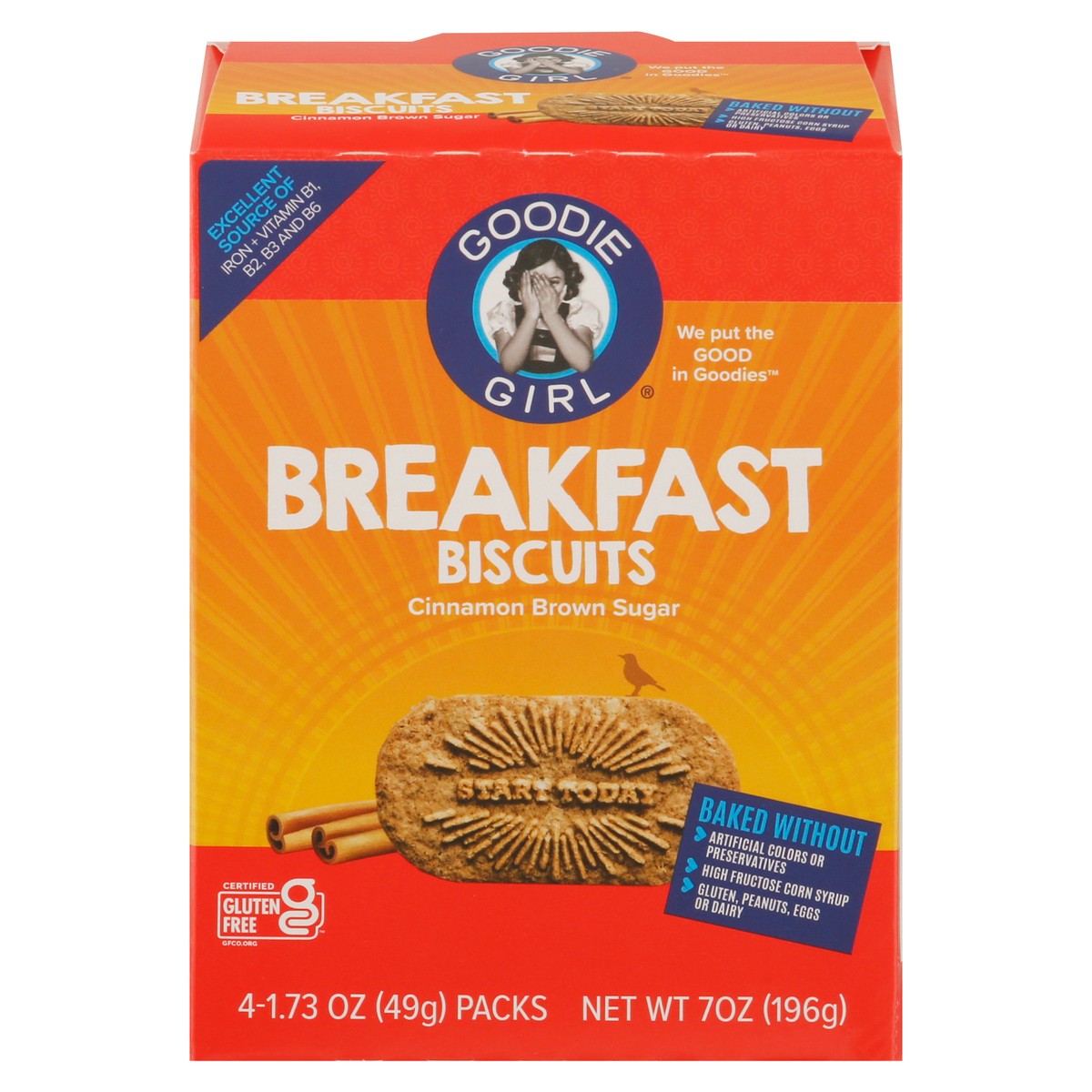 slide 1 of 9, Goodie Girl Cinnamon Brown Sugar Breakfast Biscuits 4 - 1.73 oz Pack, 4 ct