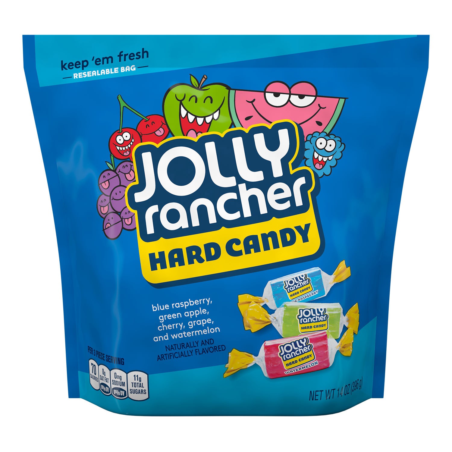 slide 1 of 141, Jolly Rancher Assorted Fruit Flavored Hard Candy Resealable Bag, 14 oz, 14 oz