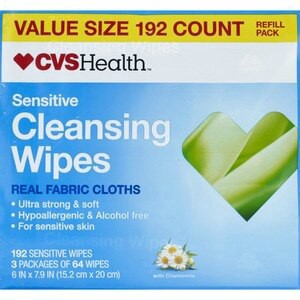 slide 1 of 1, CVS Health Cleansing Wipes Refill Pack, 3 Pack, 64Ct, 1 ct