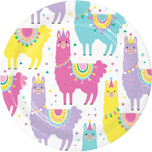 slide 1 of 1, Creative Converting Llama Party Lunch Plate, 8 ct