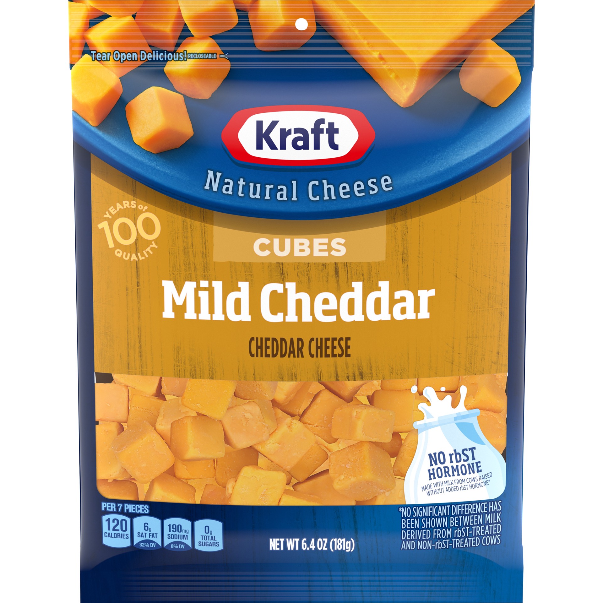 slide 1 of 13, Kraft Mild Cheddar Cheese Cubes, 6.4 oz Bag, 6.4 oz