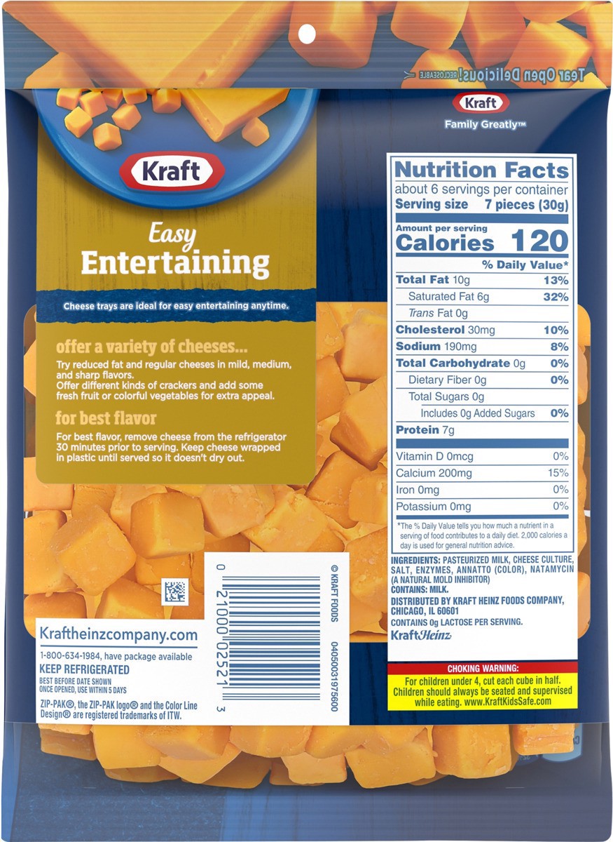 slide 11 of 13, Kraft Mild Cheddar Cheese Cubes, 6.4 oz Bag, 6.4 oz