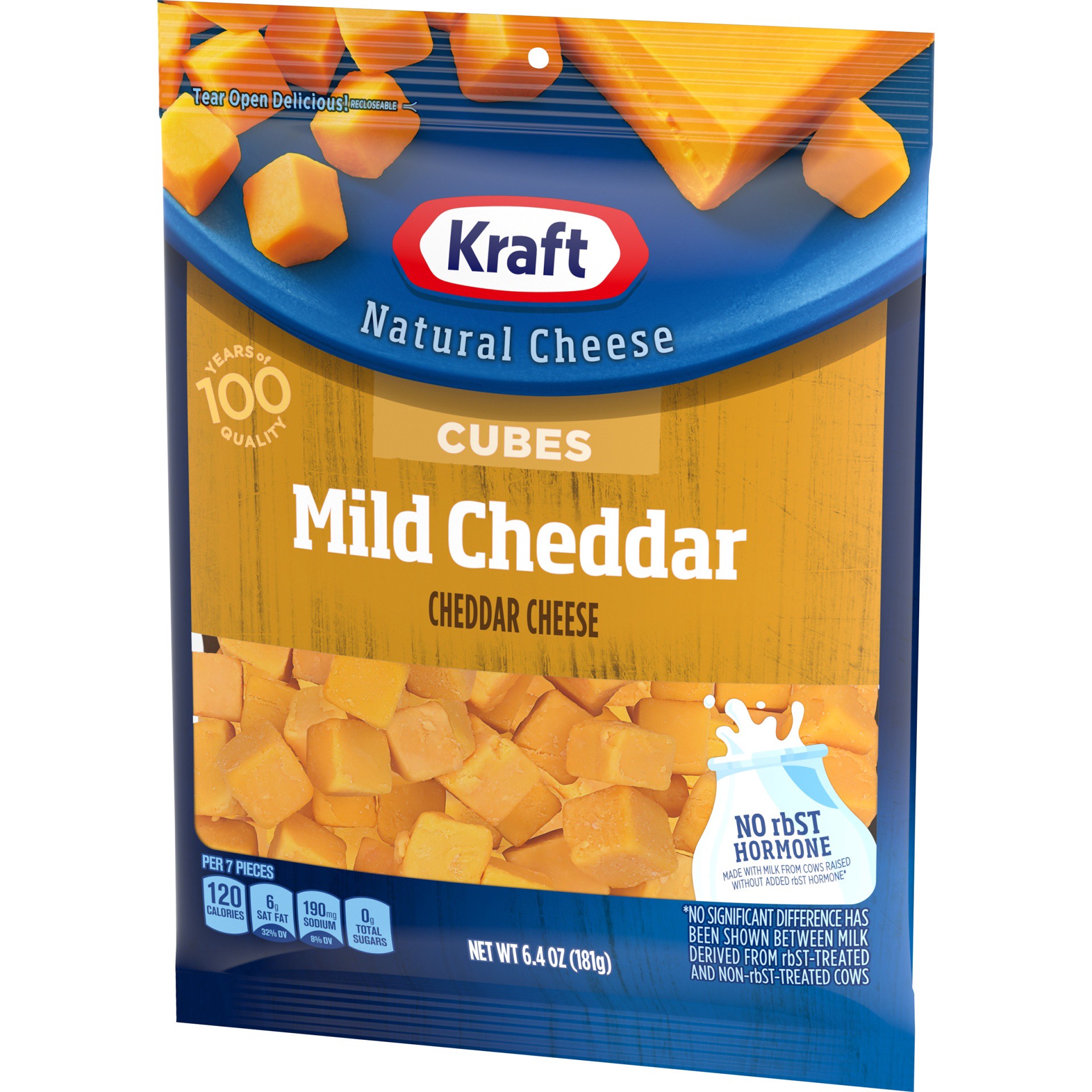 slide 6 of 13, Kraft Mild Cheddar Cheese Cubes, 6.4 oz Bag, 6.4 oz