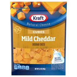 Kraft Mild Cheddar Cheese Cubes, 6.4 oz Bag