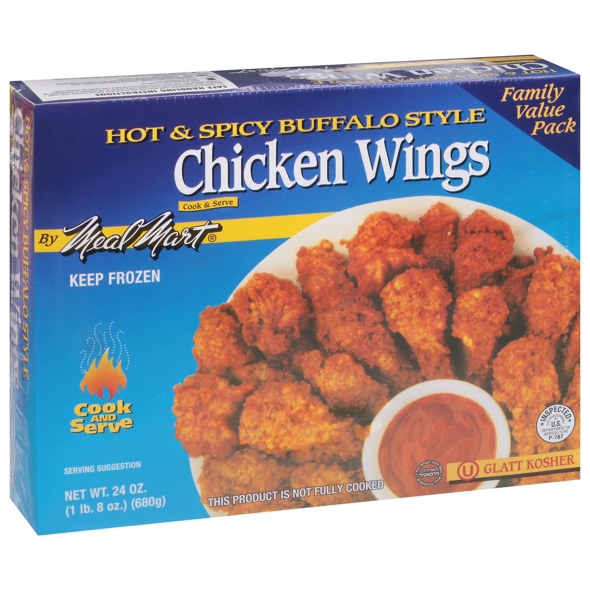 slide 6 of 9, Meal Mart Hot & Spicy Buffalo Style Chicken Wings Family Value Pack 24 oz, 24 oz