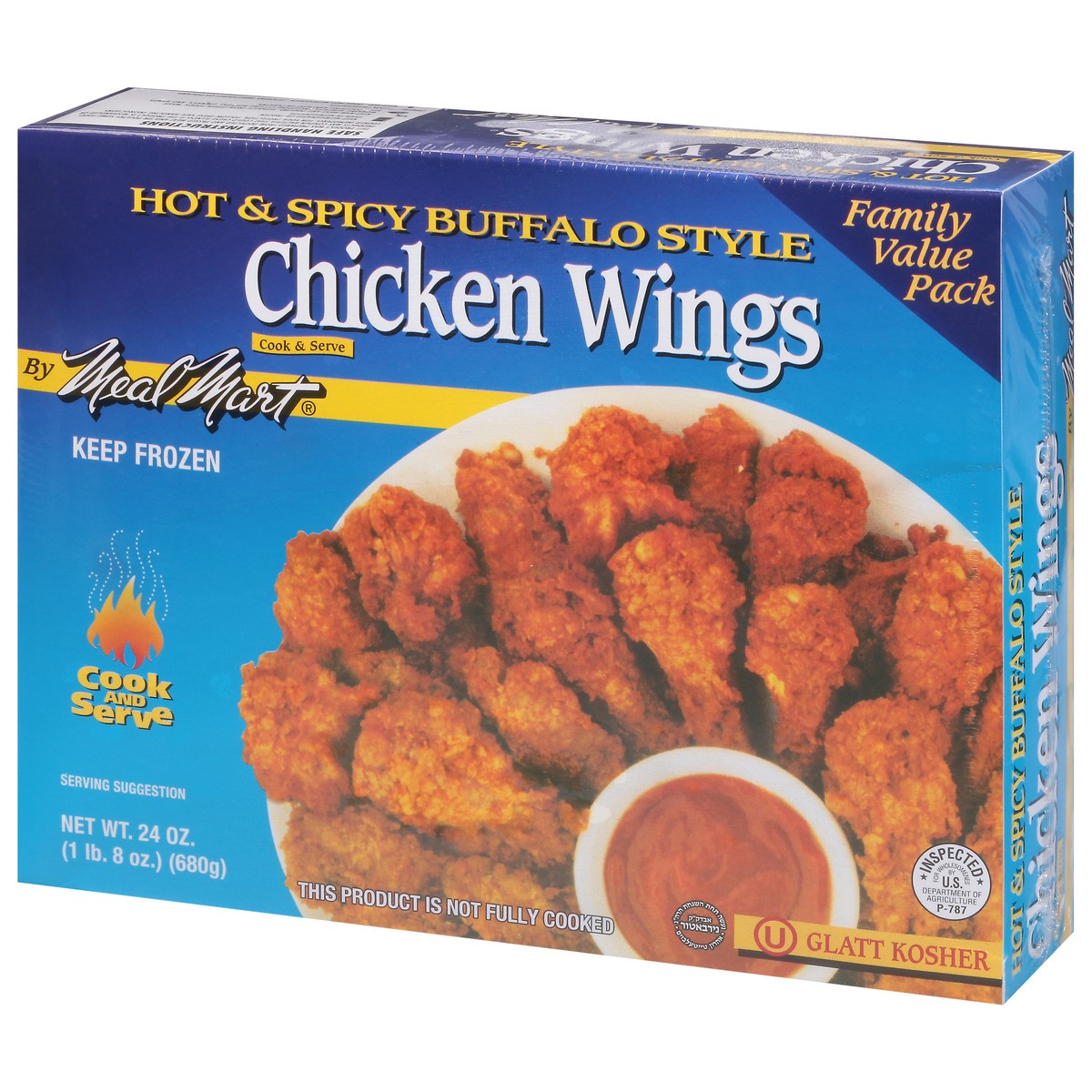 slide 4 of 9, Meal Mart Hot & Spicy Buffalo Style Chicken Wings Family Value Pack 24 oz, 24 oz