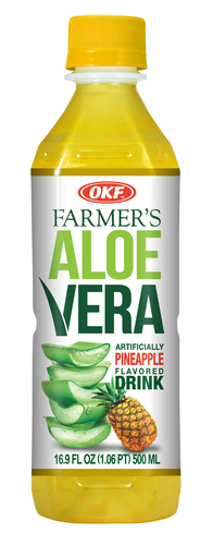 slide 1 of 1, OKF Farmer Pineapple Aloe Drink, 500 ml